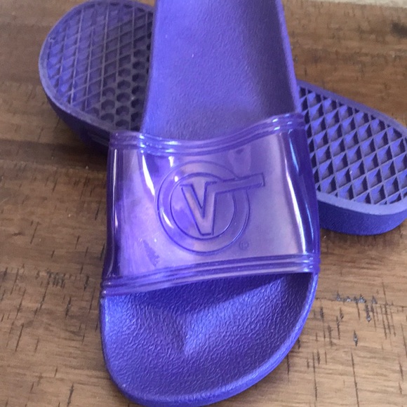 purple vans slides